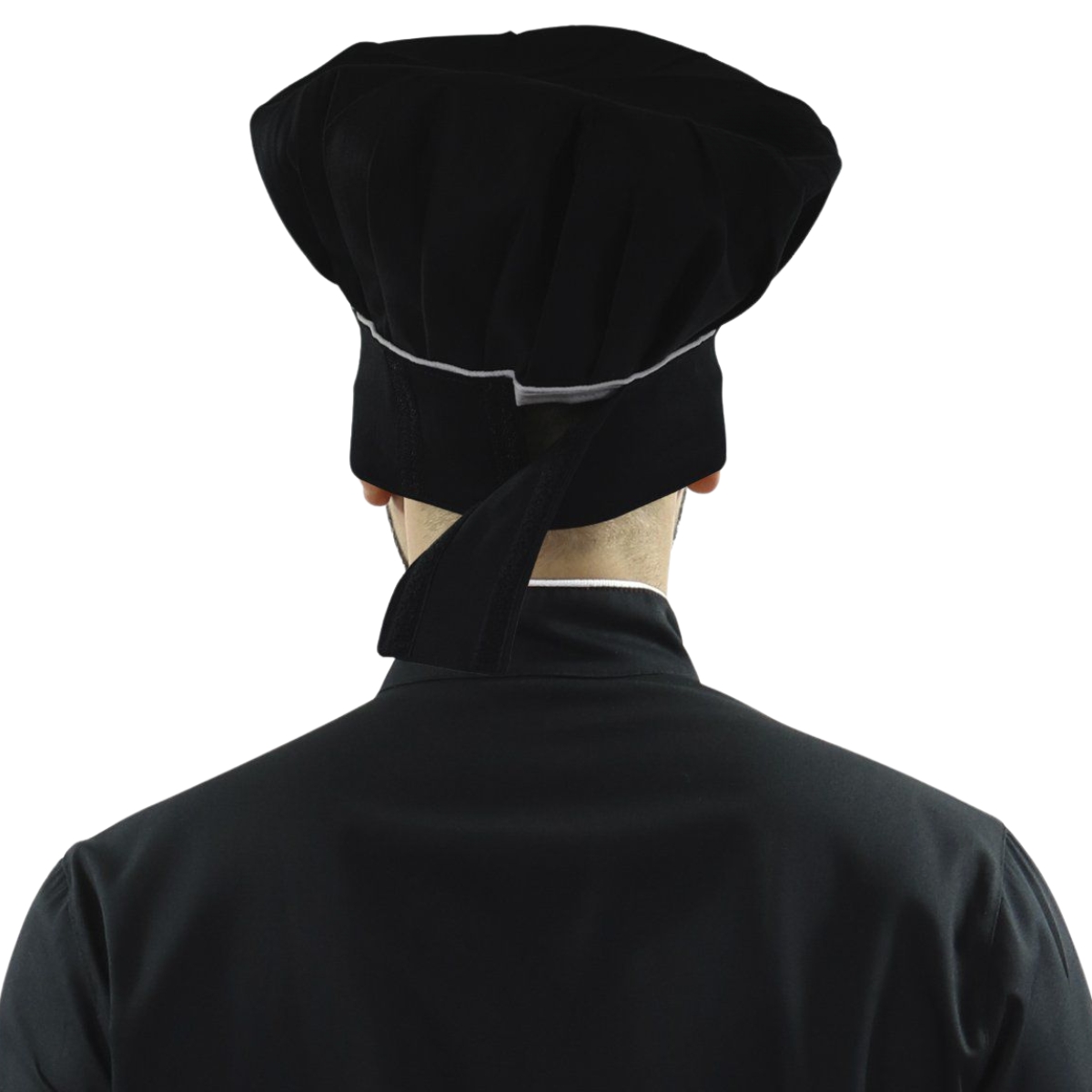 Chapéu Chef Cozinha Preto e Branco Profissional - Dr Chef - DR.CHEF