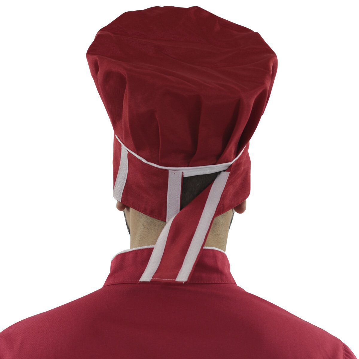 Chapéu Chef Cozinha Vermelho e Branco Profissional - Dr Chef - DR.CHEF