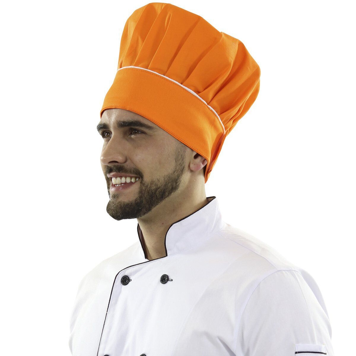 Chapéu Chef Cozinha Laranja Profissional - Dr Chef - DR.CHEF