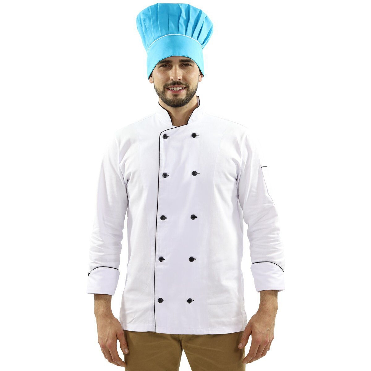 Chapéu Chef Cozinha Azul Caribe Profissional - Dr Chef - DR.CHEF