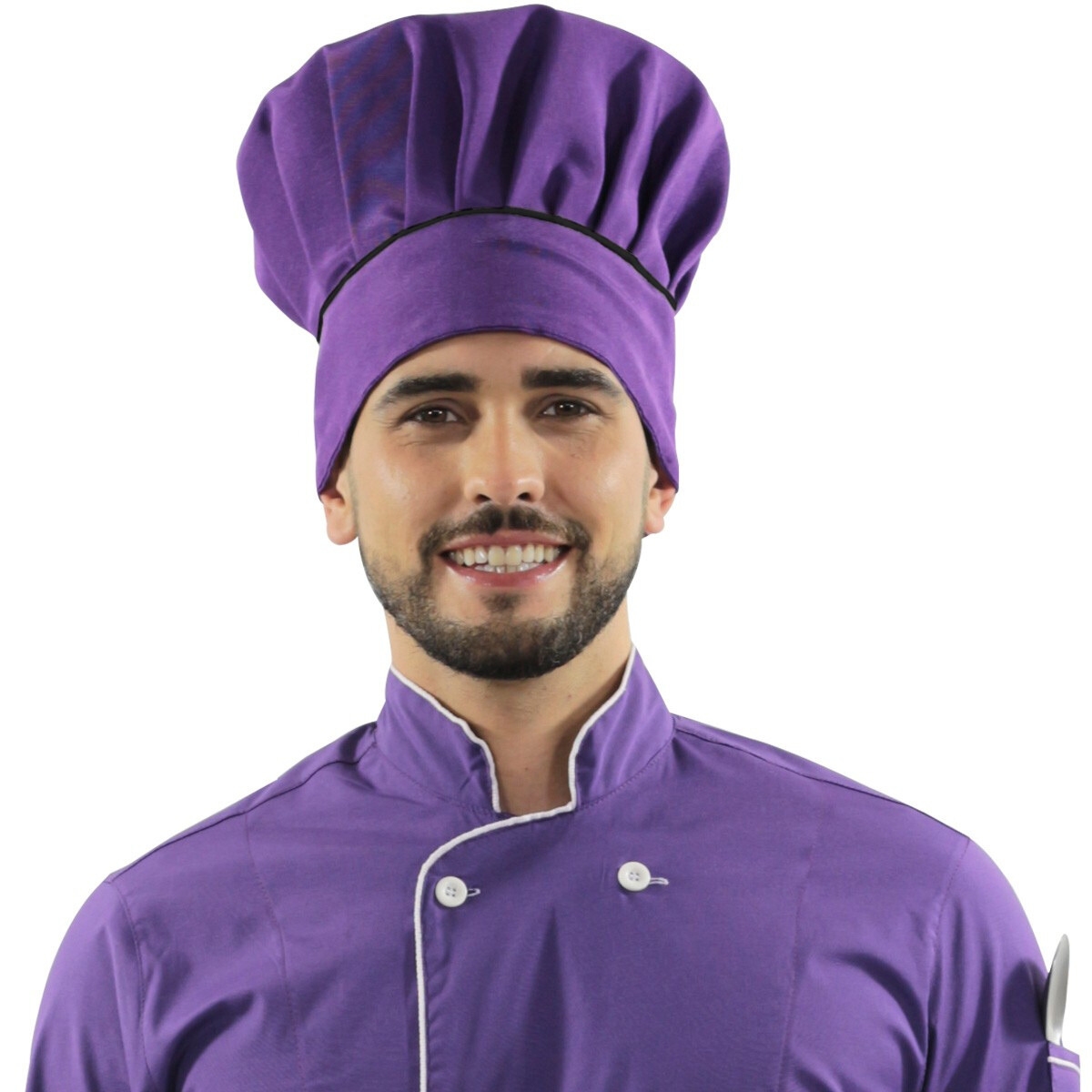 Chapéu Chef Cozinha Roxo e Preto Profissional - Dr Chef - DR.CHEF