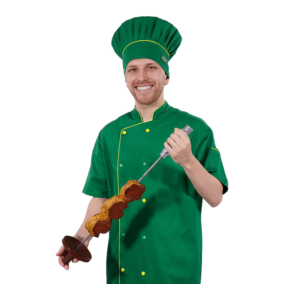 Chapéu Chef Cozinha Verde Brasil Profissional - Dr Chef - DR.CHEF
