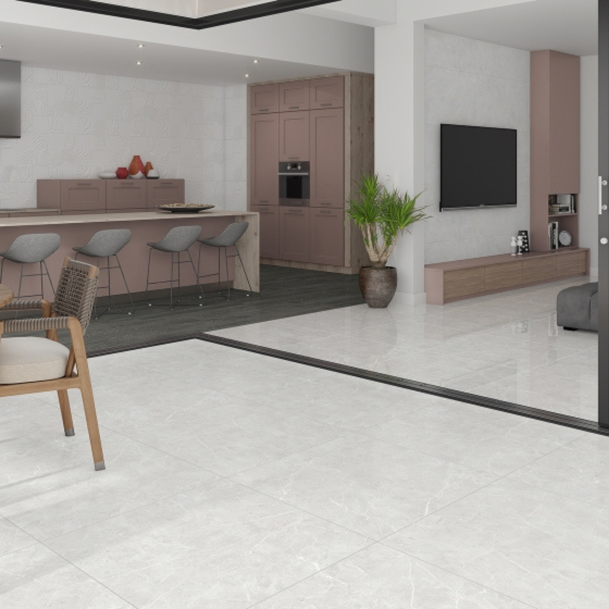 Porcelanato 83x83 Magdal Ice AR83185 Acetinado Damme - (Cx 2,07m²