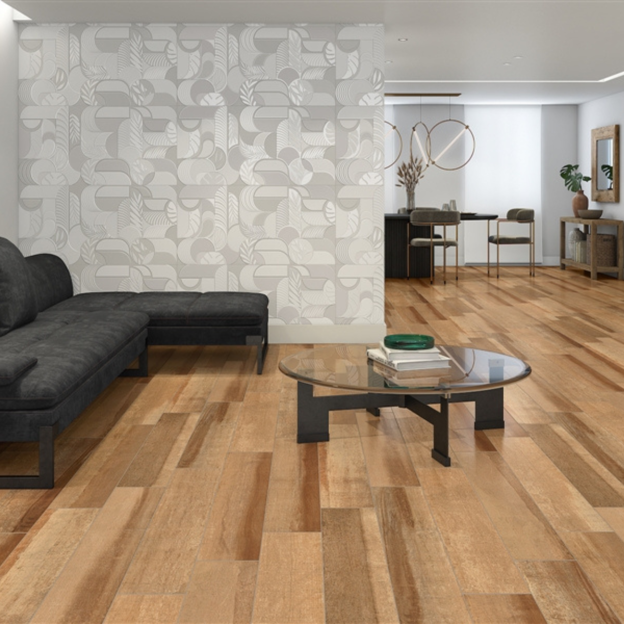 Porcelanato Helena Wood Rock 20x121 Acetinado (Cx2,19m²