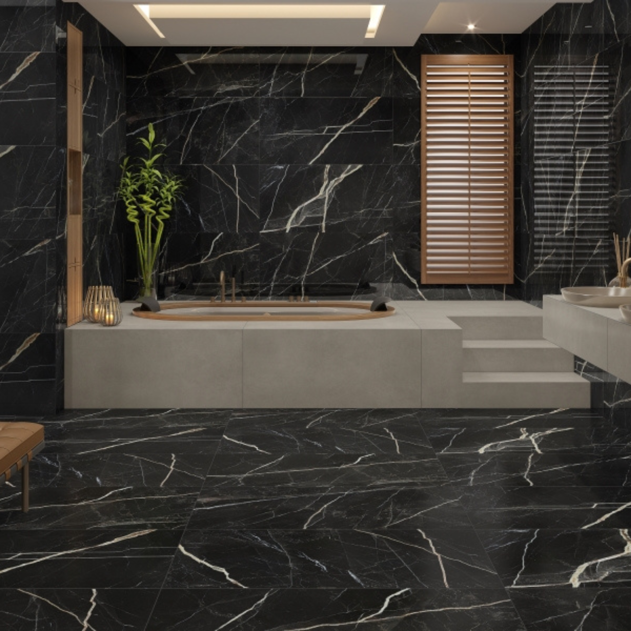 Porcelanato Damme Nero Levanto Ar12194 Ac 62X121 Cx2,25M² - Brama