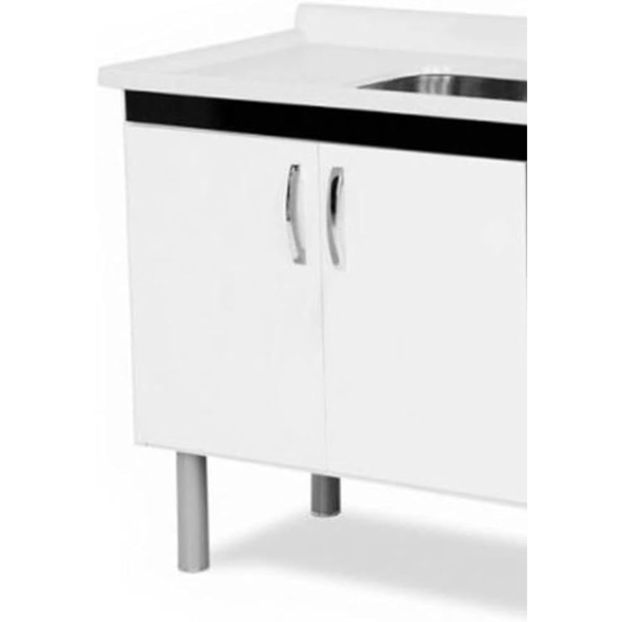 Gabinete de Cozinha Tóquio 116,2cm Preto A. J. Rorato - Brama Casa