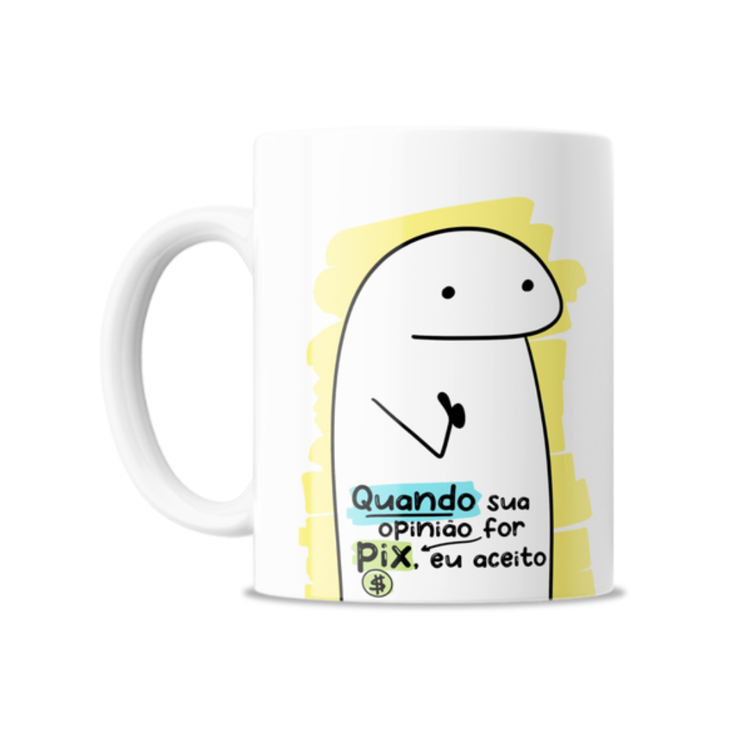 Caneca Personalizada Meme Flork - Aqui para sua Opinião