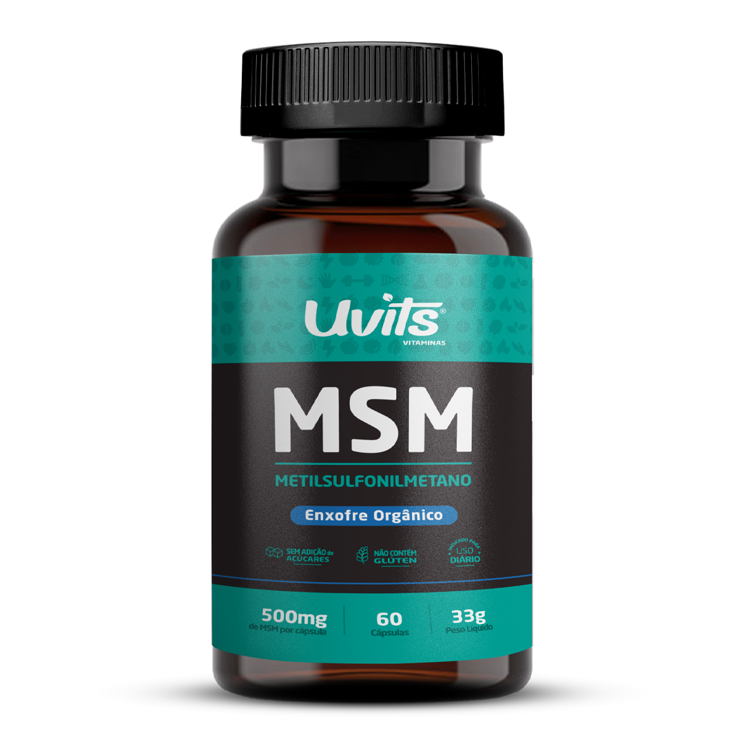 MSM Enxofre Orgânico 60 Cápsulas Uvits Uvits Uvits A Melhor Loja