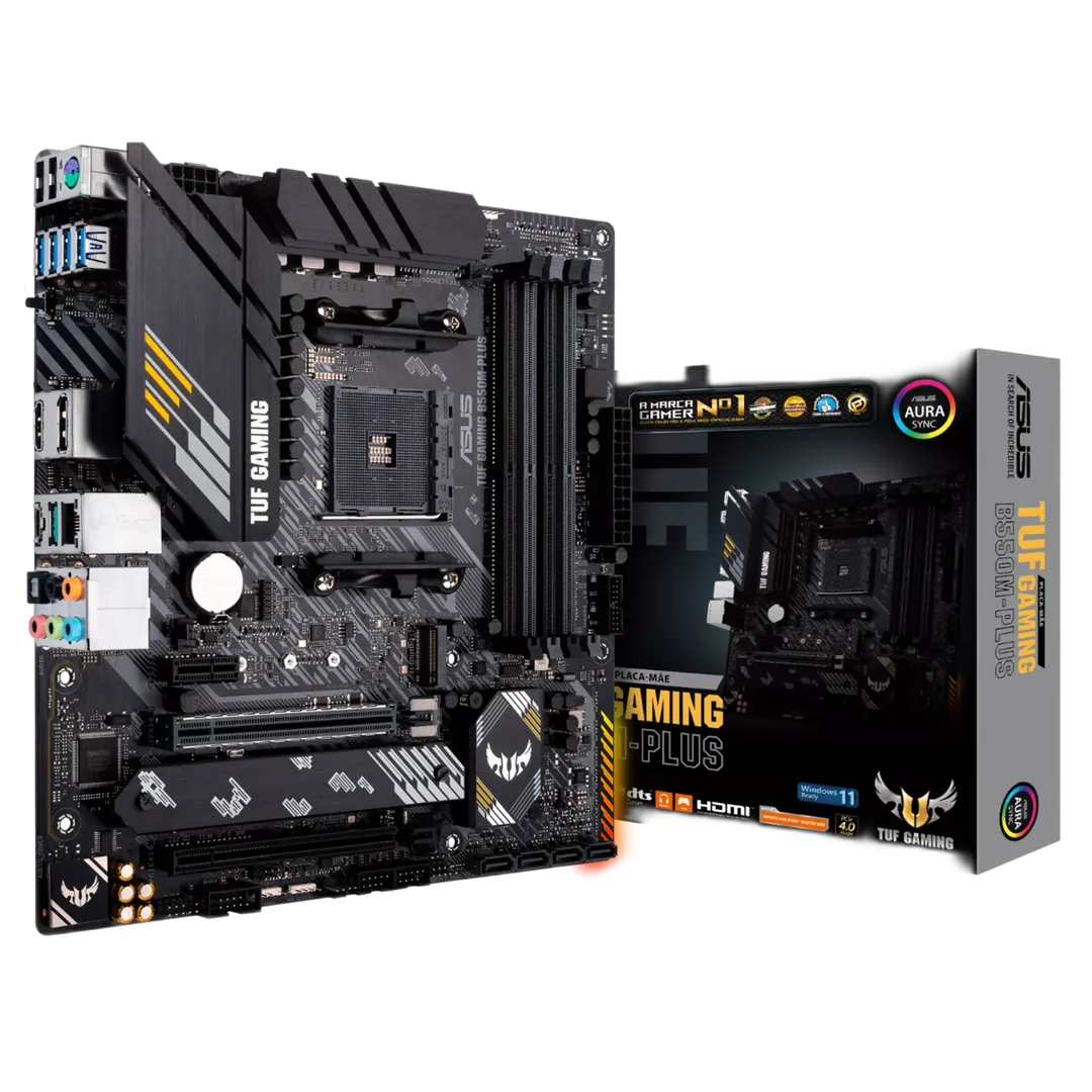 Placa-Mãe Asus TUF Gaming B550M-Plus, AM4, DDR4, PCIe 4.0, LAN 2.5
