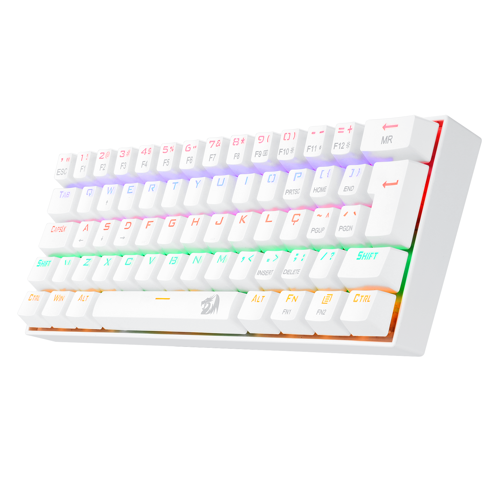 Teclado Gamer Mecânico Redragon Lakshmi Lunar White - Crystal