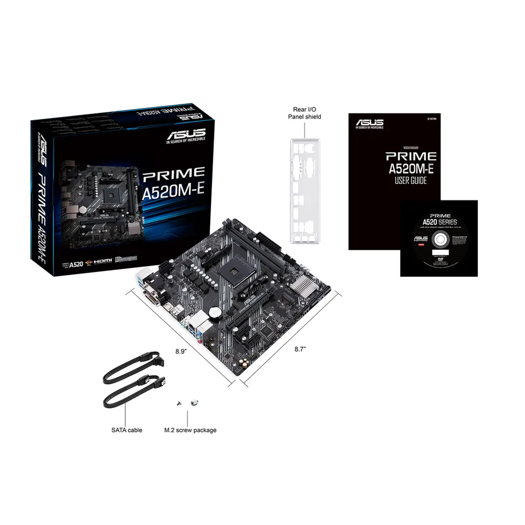Placa Mãe Asus Prime A520M-E, AMD AM4, DDR4, M.2, HDMI 2.1, USB