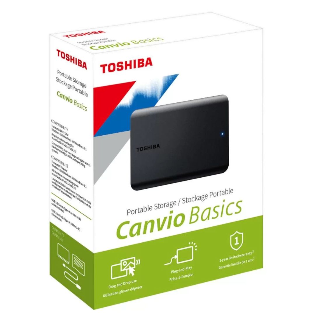 HD Externo 2TB Toshiba Canvio Basics USB 3.0 HDTB520XK3AA