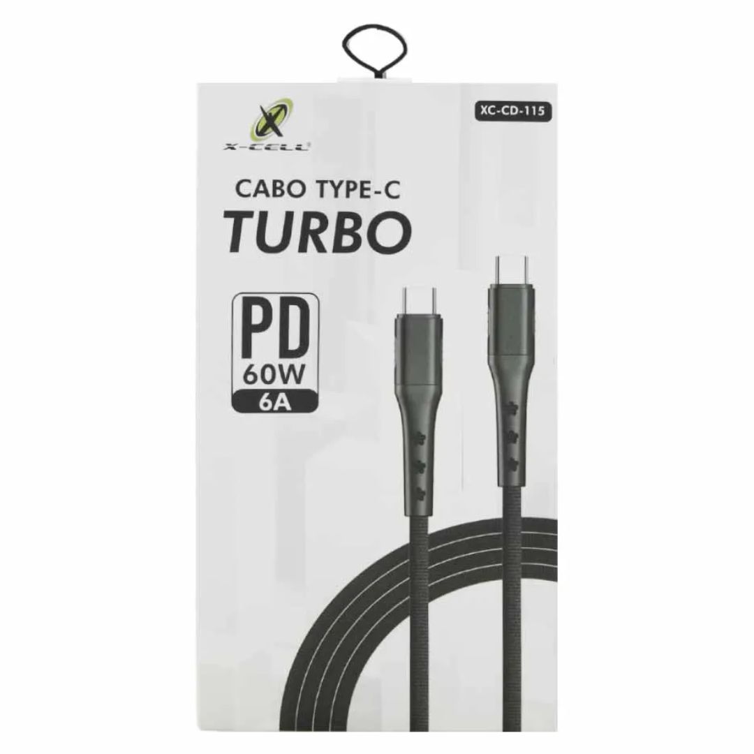 Cabo USB Tipo C x USB Tipo C 1 M X-Cell XC-CD-115 - Crystal