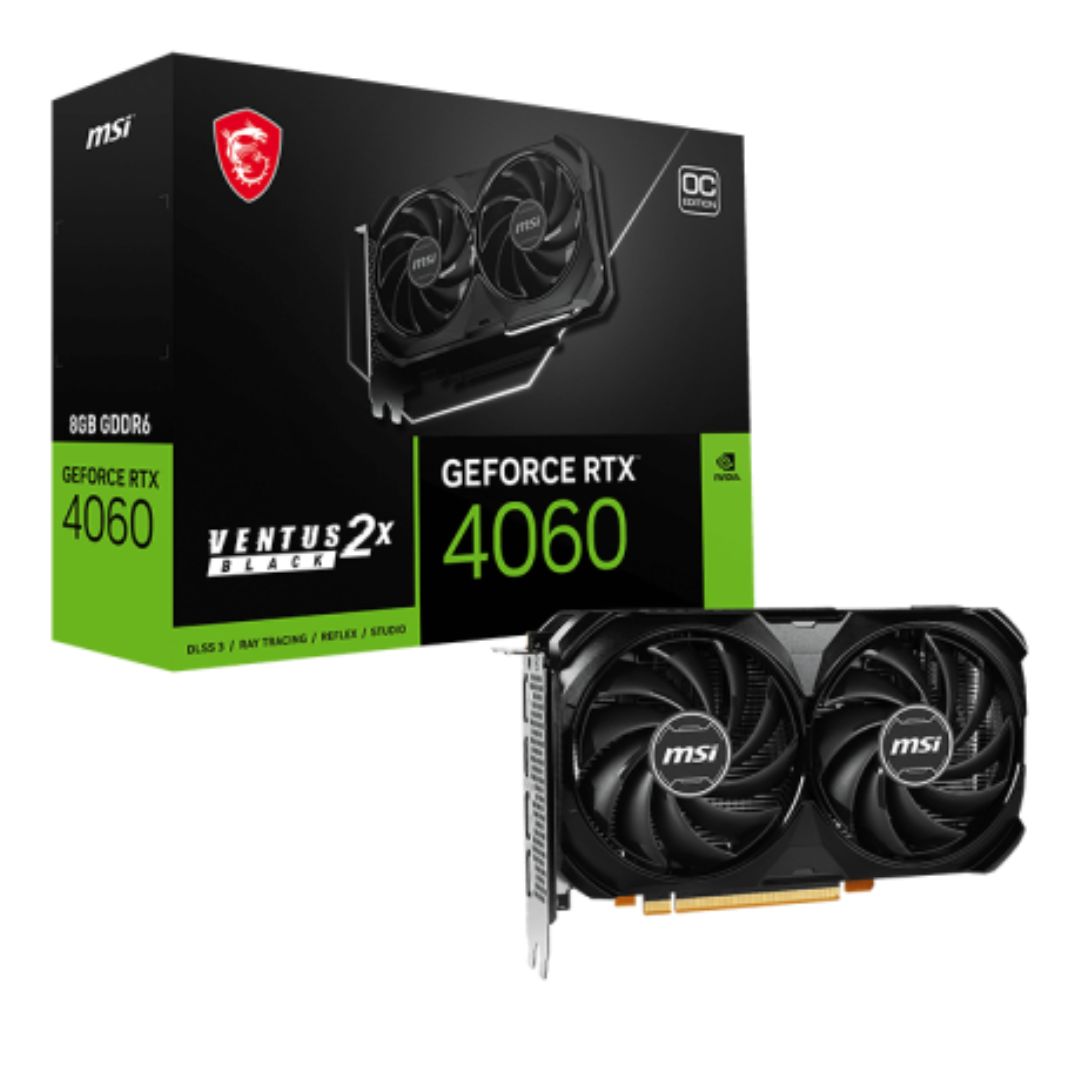 【いくら】MSI GeForce RTX 4060 Ventus 2X Placa de Video MSI GeForce RTX 4060 Ventus 2X Black OC - Crystal
