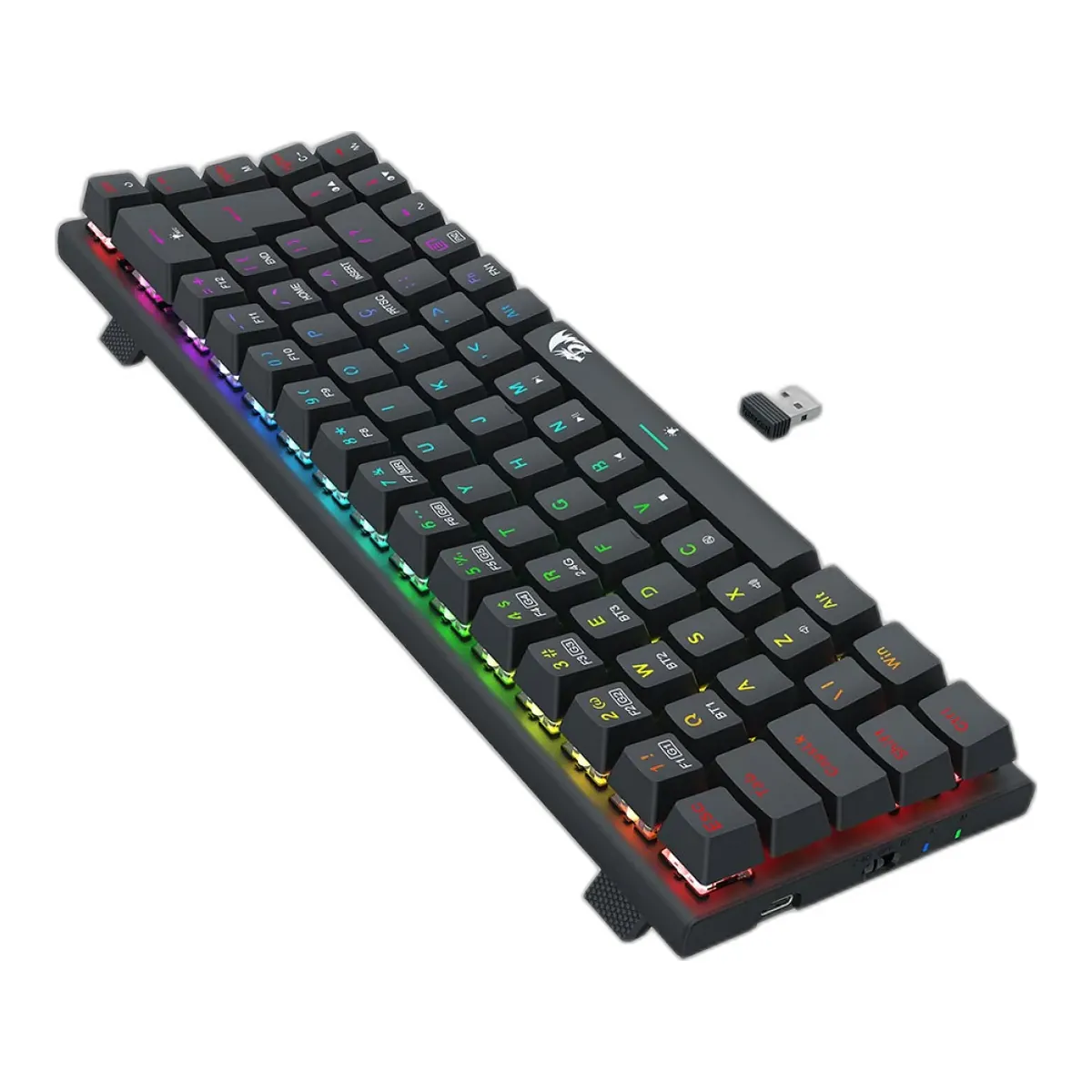Teclado Redragon K633RGB-PRO | 65% Tri-Mode Brown ABNT2 - Crystal