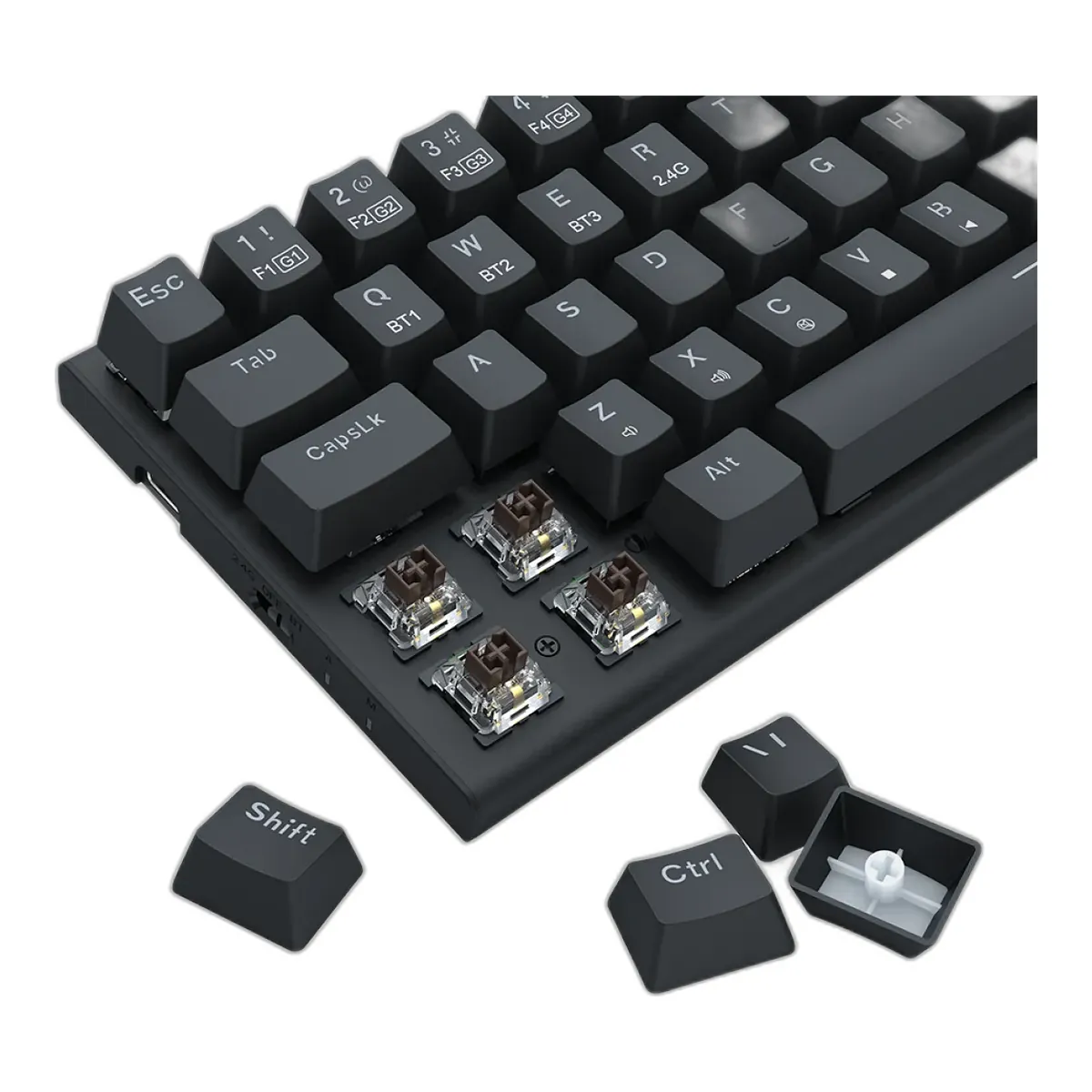 Teclado Redragon K633RGB-PRO | 65% Tri-Mode Brown ABNT2 - Crystal