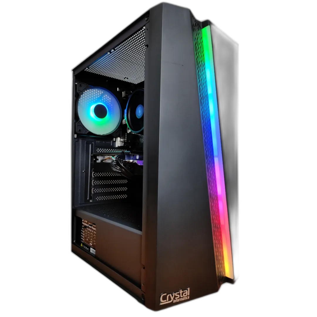 PC Gamer Crystal Ryzen 7 RX 570, 16GB DDR5, SSD 512GB, Wi-Fi