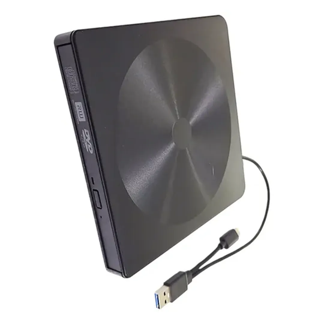 Gravador de DVD Externo Tipo C Knup KP-LE303 USB 3.0 - Crystal