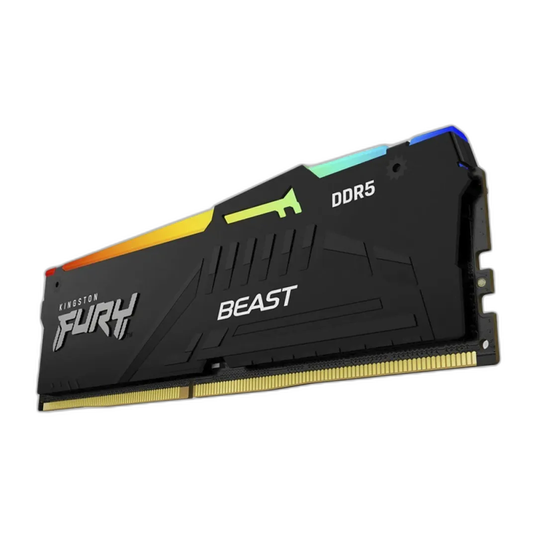Memória DDR5 16GB 5200MHz Kingston Fury Beast RGB, KF552C40BBA-16