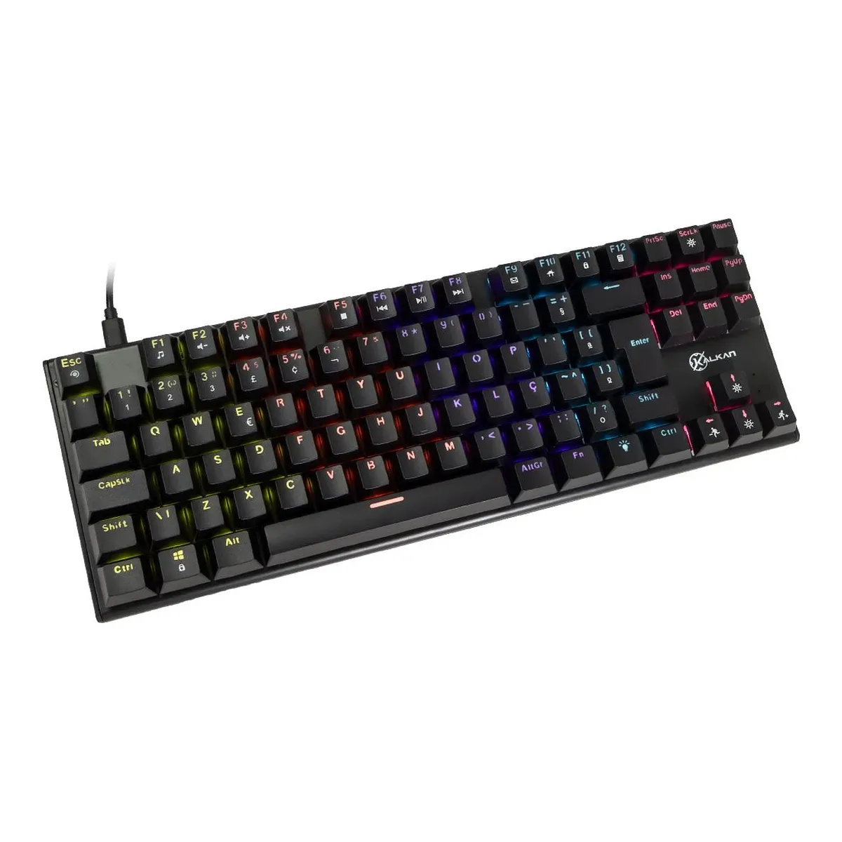 Teclado Mecânico Gamer Kalkan Loki TKL, ABNT2, Rainbow, Switch