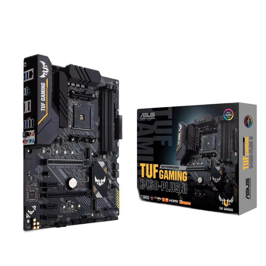 Placa Mãe Asus TUF Gaming B450M-PLUS II, AM4, DDR4, mATX - Crystal