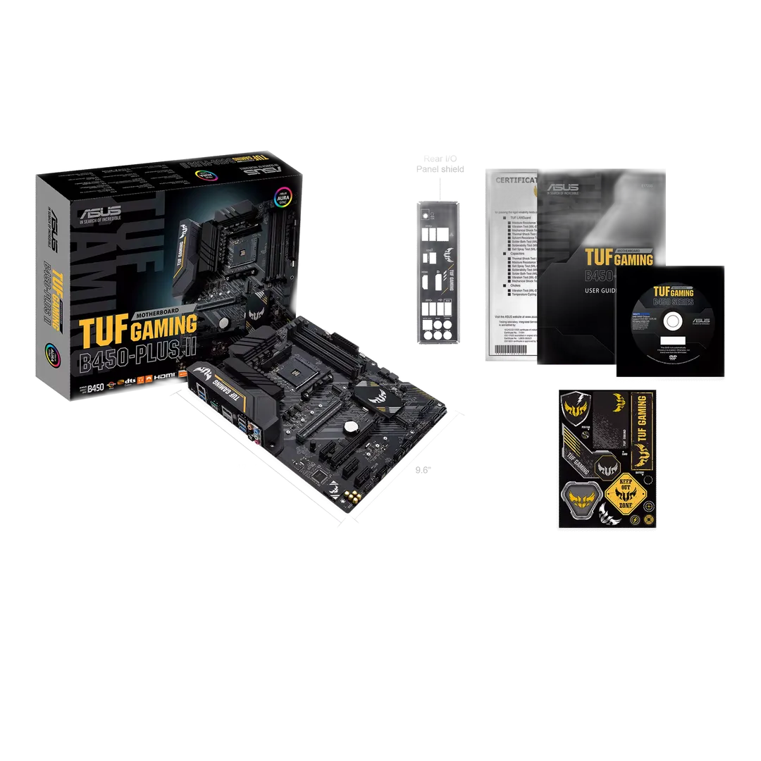 Placa Mãe Asus TUF Gaming B450M-PLUS II, AM4, DDR4, mATX - Crystal
