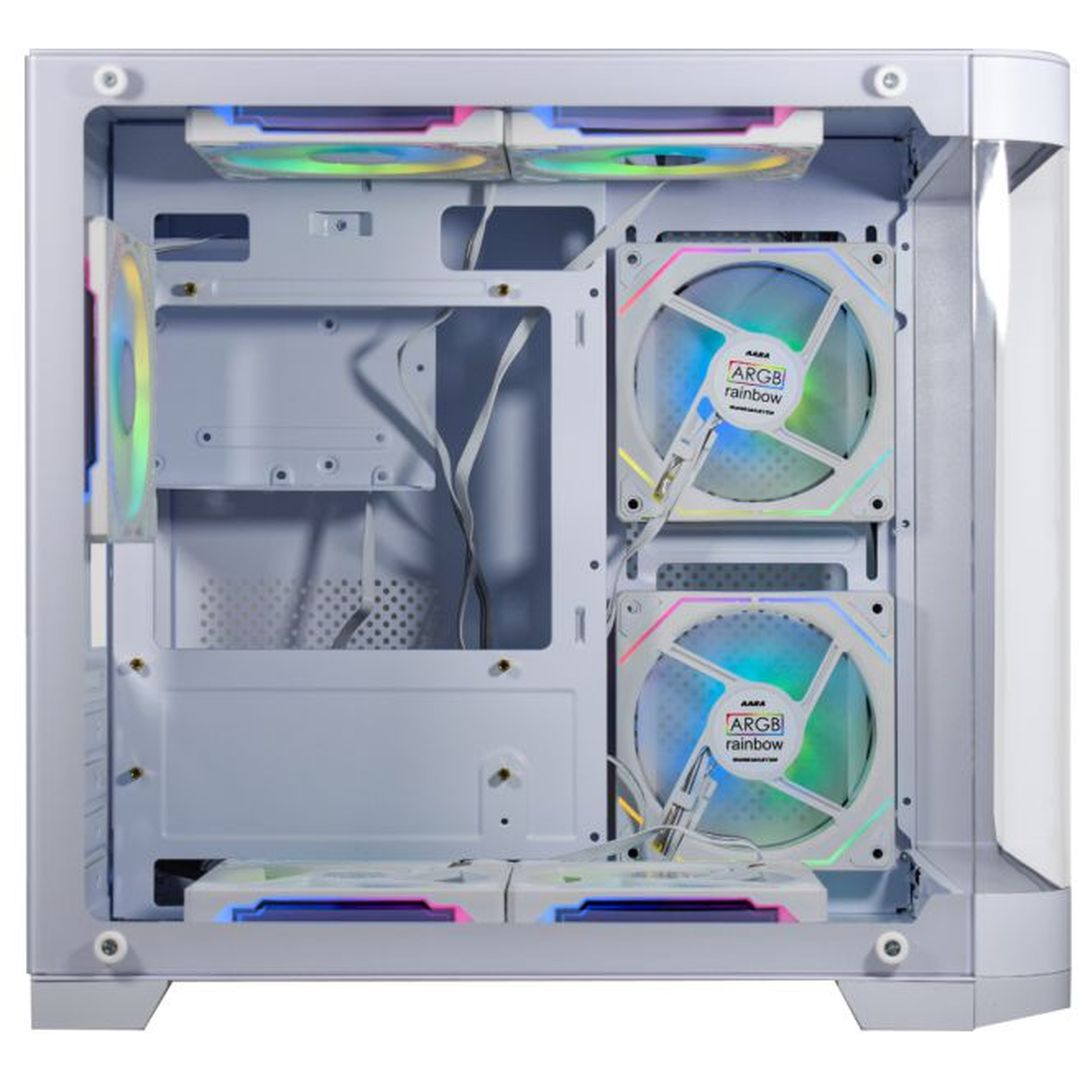 Gabinete Gamer K-mex Aqua Curva White Micro ATX Vidro Temperado