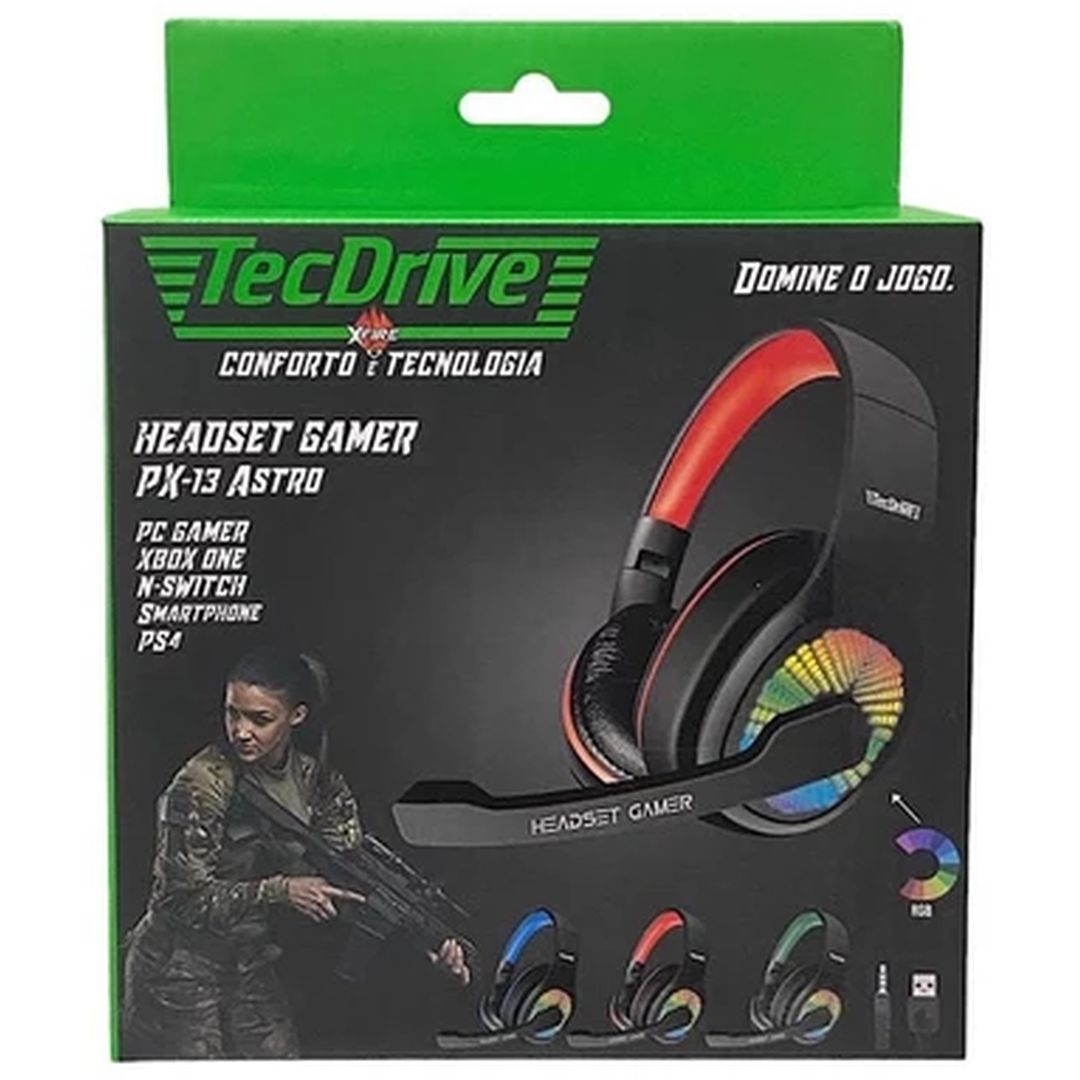 Headset Gamer X-cell Astro PX-13 LED | Xbox PS4 Switch Microfone