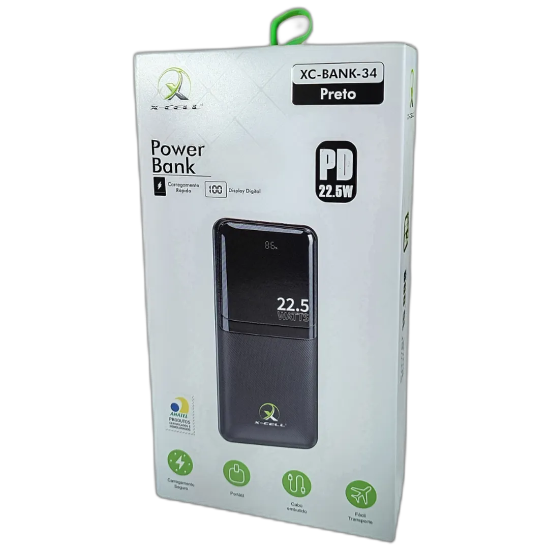 X Cell 15ポンド Power Bank X-Cell XC-BANK-34 15000mAh Fast Charge USB-C - Crystal