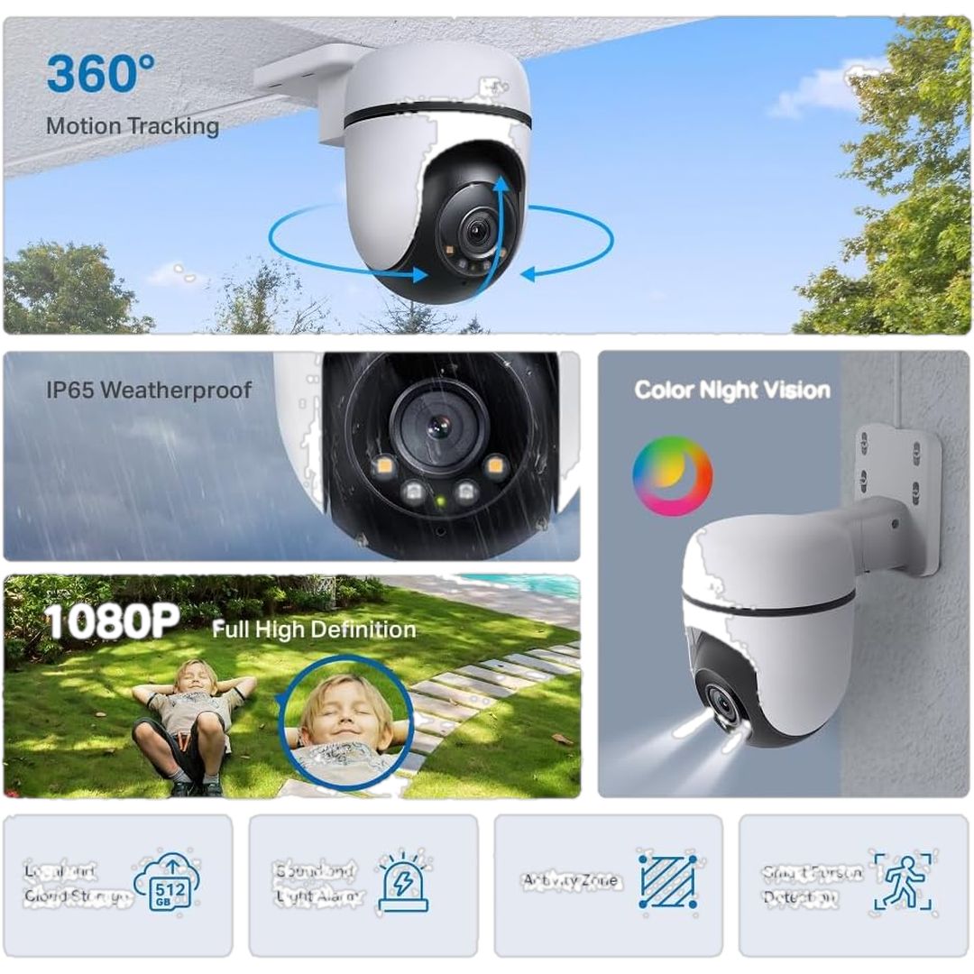 Câmera Tapo TC40 Wi-Fi 360 Externa Full HD IP65 - Crystal Informática