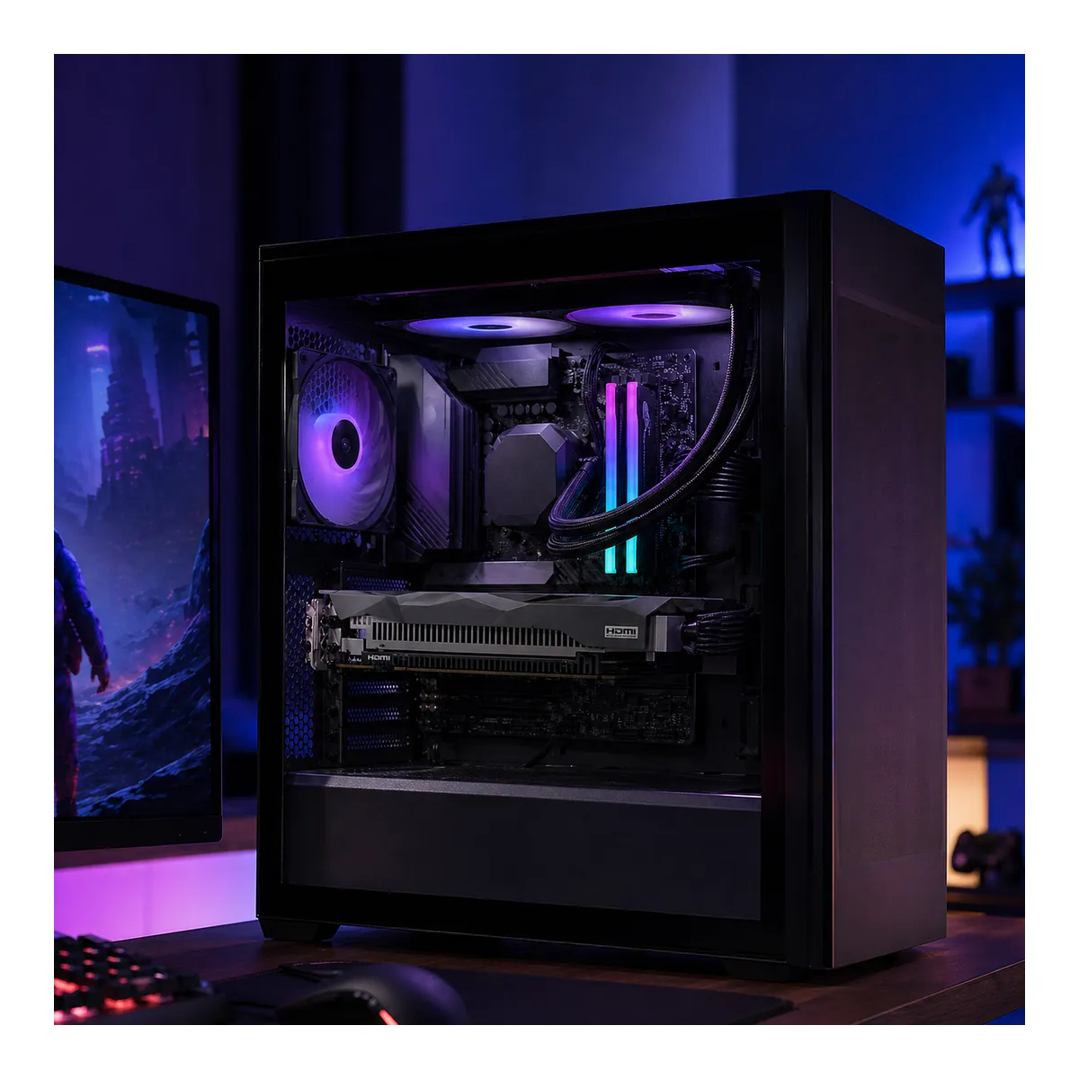 Placa de vídeo Zotac com design Twin Edge duplo slot mostrando ventiladores de resfriamento