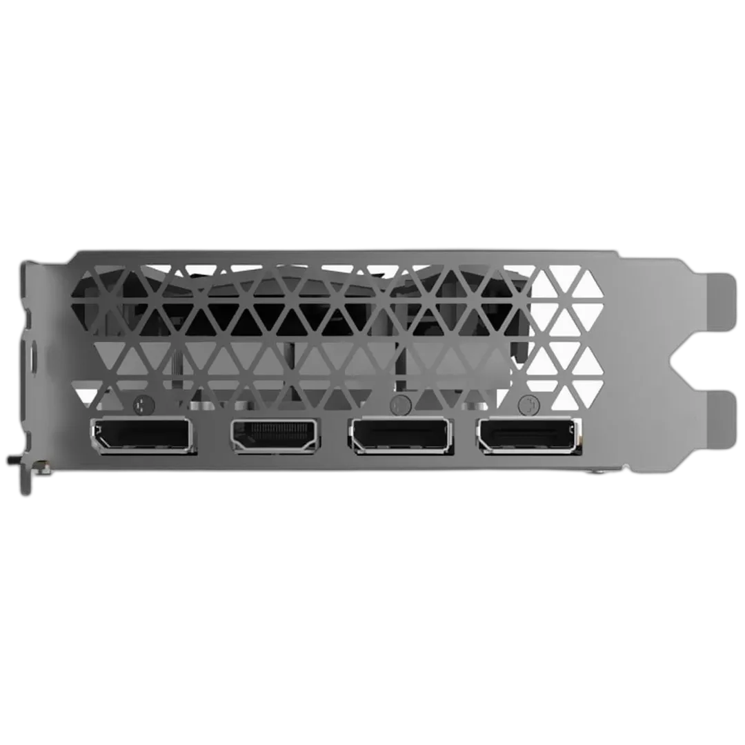 Saídas de vídeo DisplayPort 1.4a e HDMI 2.1 da placa Zotac Gaming Twin Edge