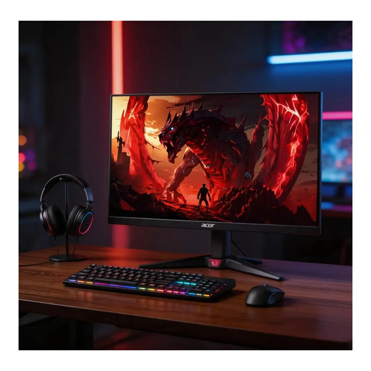 Painel IPS 200Hz 1ms do Monitor Acer Nitro VG240Y