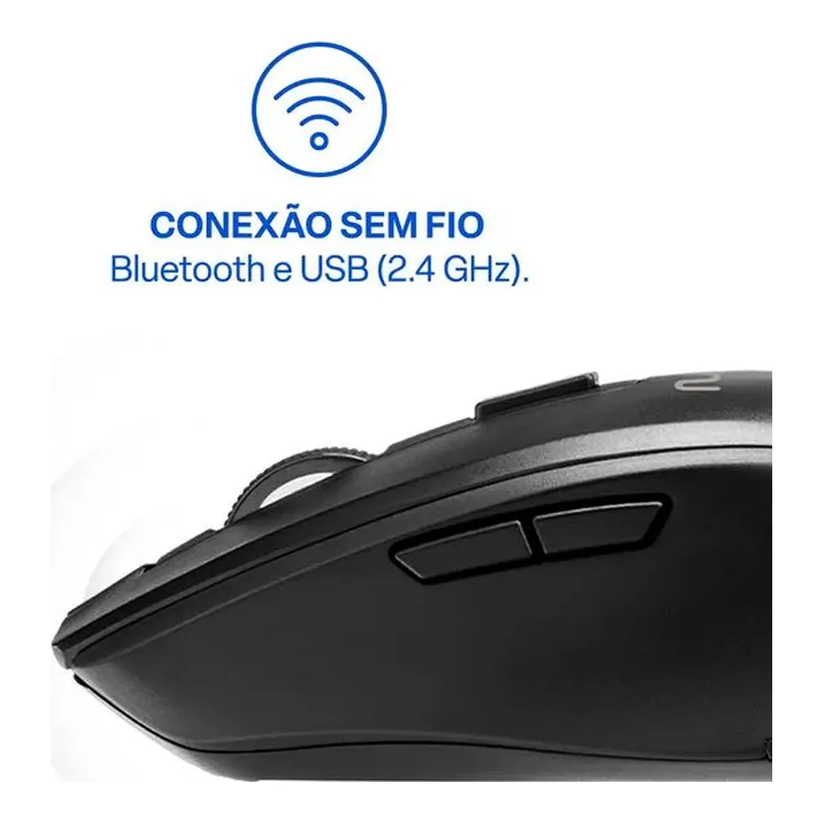 Mouse Recarregável Multi MO403 Bluetooth e 2.4GHz | Silencioso