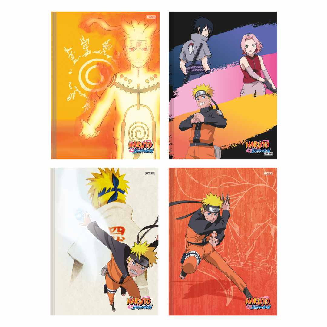 Caderno Brochura 1/4 (pequeno) Capa Dura 80 Fls Naruto São