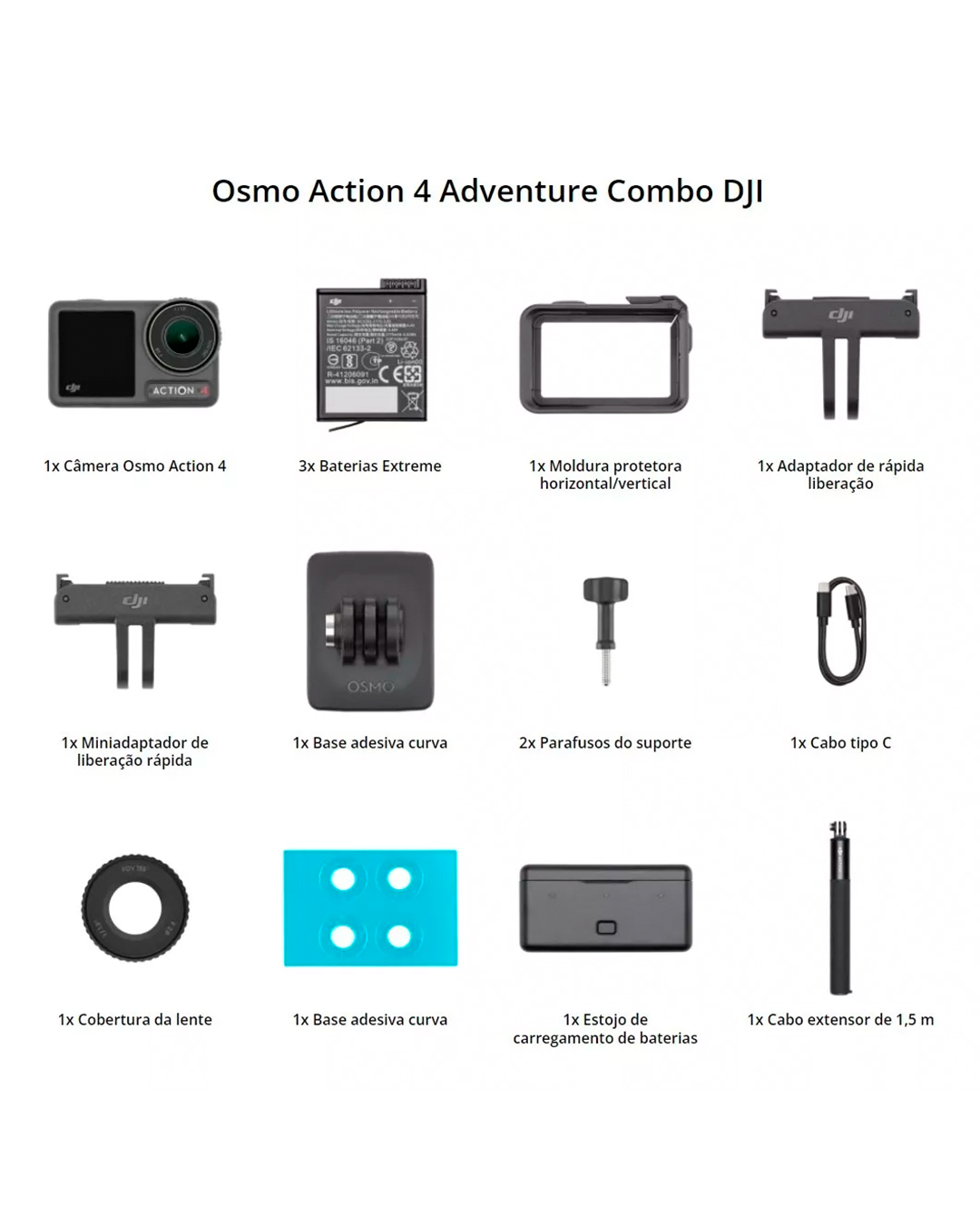 Câmera Dji Osmo Action 4 Adventure Combo - Mais Store