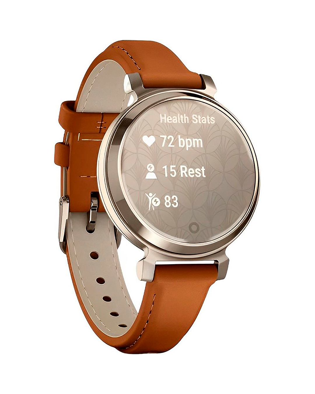 Relógio Garmin Lily 2 Classic -35.4MM Crean Gold- Tan Leather Band