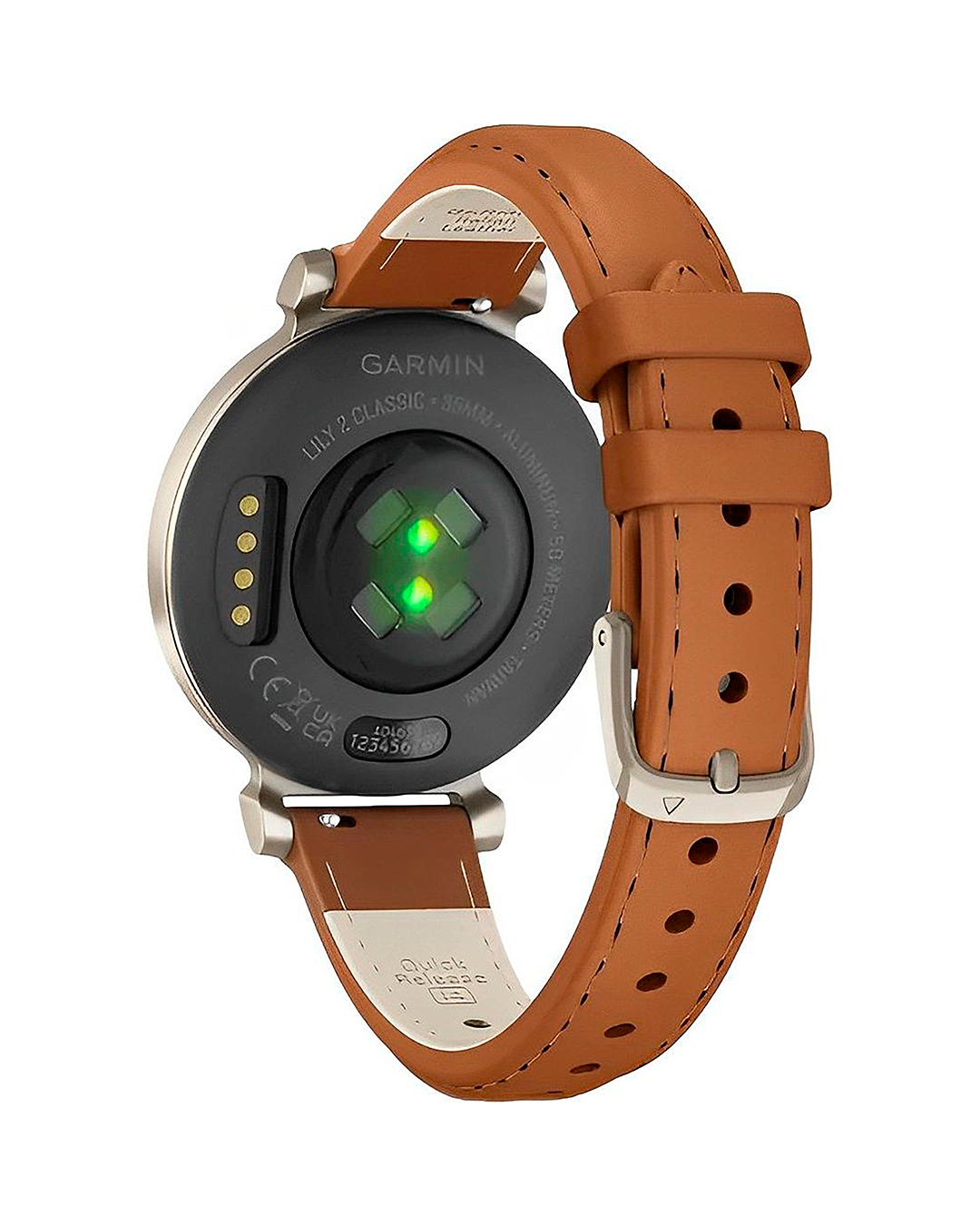 【美品】GARMIN Lily 2 Classic Tan Leather Relógio Garmin Lily 2 Classic -35.4MM Crean Gold- Tan Leather Band