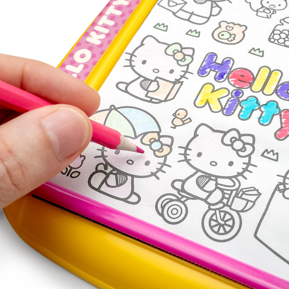 Meu Primeiro Kit de Pintura Hello Kitty Livro de Rolo Hidrocor Lápis e ...