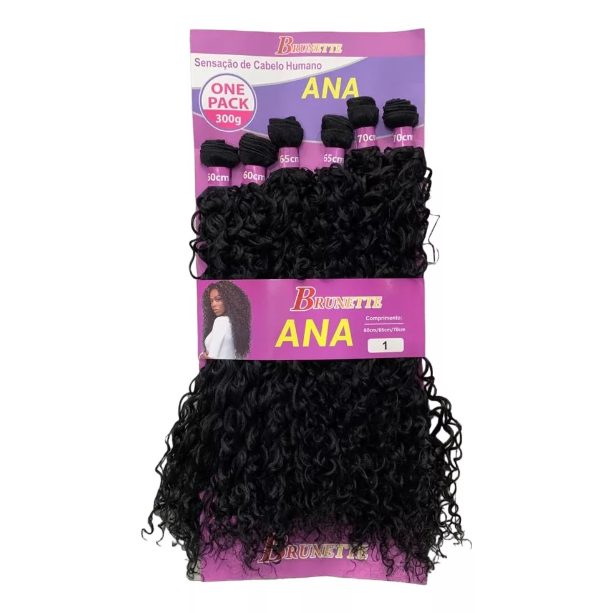 Cabelo bio fibra lindona cor 1 preto