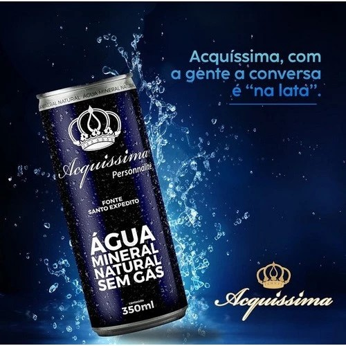 Água mineral acquissima Lata 350 ml 12 unidades - R&B Distribuidora