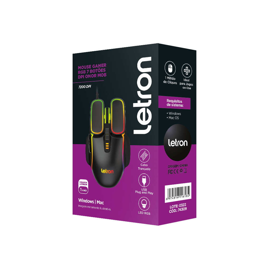 Mouse R8 1618a Mouse Gamer 7 Botões 7200 Dpi Onor Mob 1618a Letron 74309 - Freedom ...