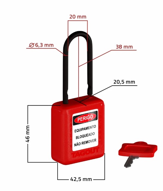 Cadeado de Bloqueio Plástico com Haste Plástica Lockout Tagout NR10 ...