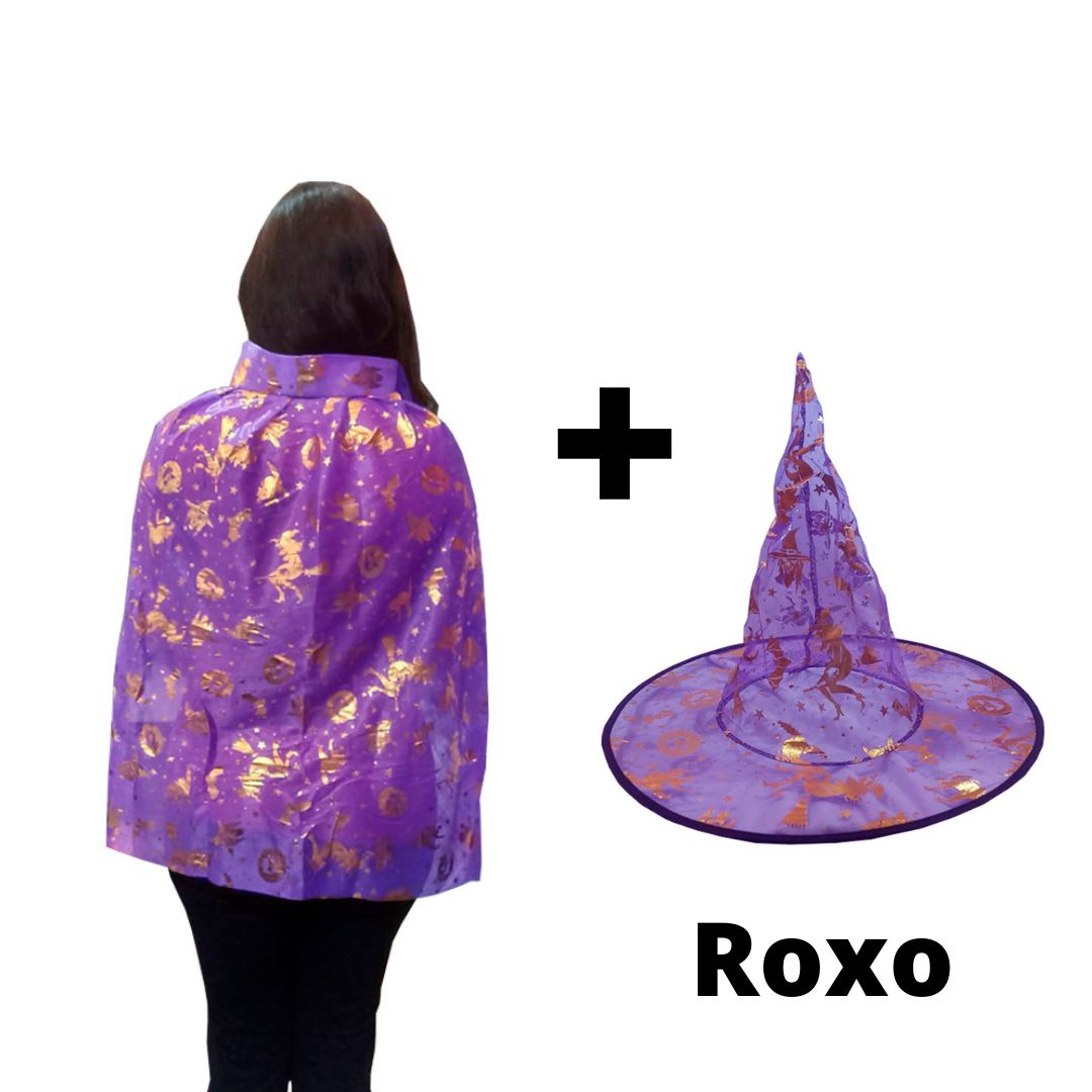 Fantasia De Bruxa Para Cães E Gatos - Capa E Chapéu De Aranha Para Halloween - Preto E Vermelho