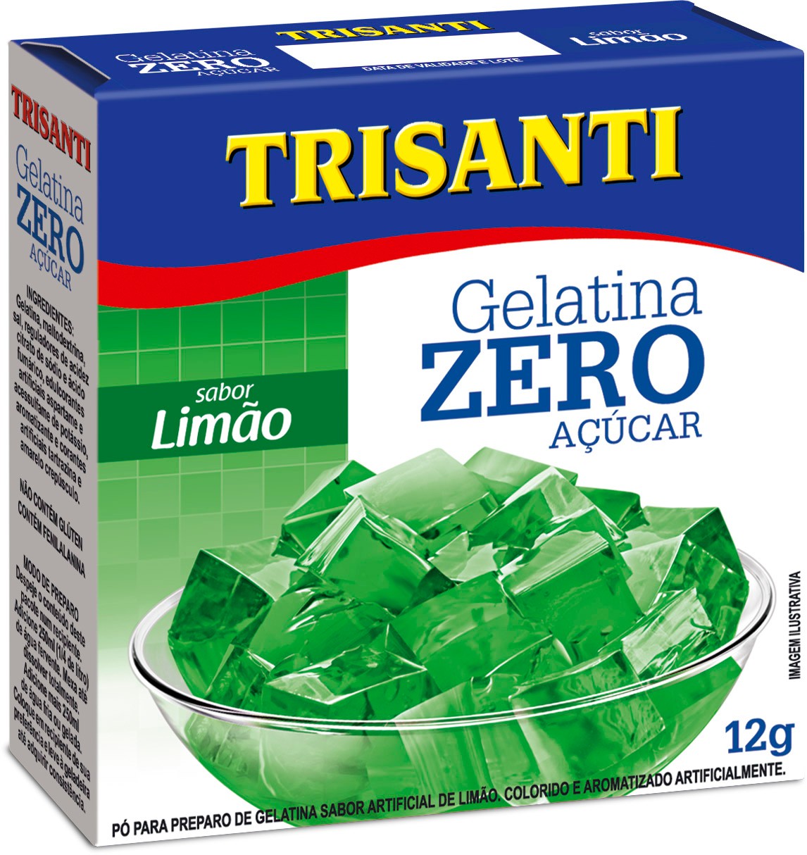 GELATINA ZERO AÇÚCAR 12G SABORES Nutrisanti