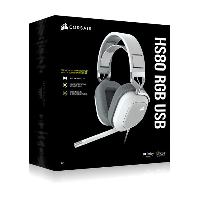 Headset Gamer Corsair HS80 Premium RGB Surround Dolby 7.1 Drivers 50mm