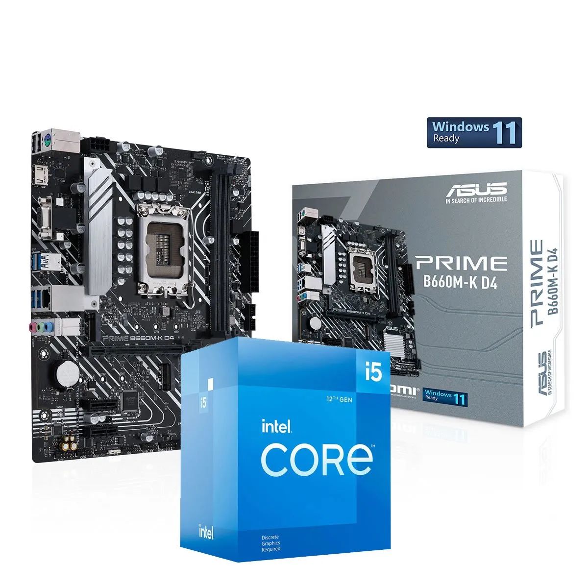 Kit Upgrade Intel Core I3 12100F + Placa Mãe ASUS Prime B660M-K D4