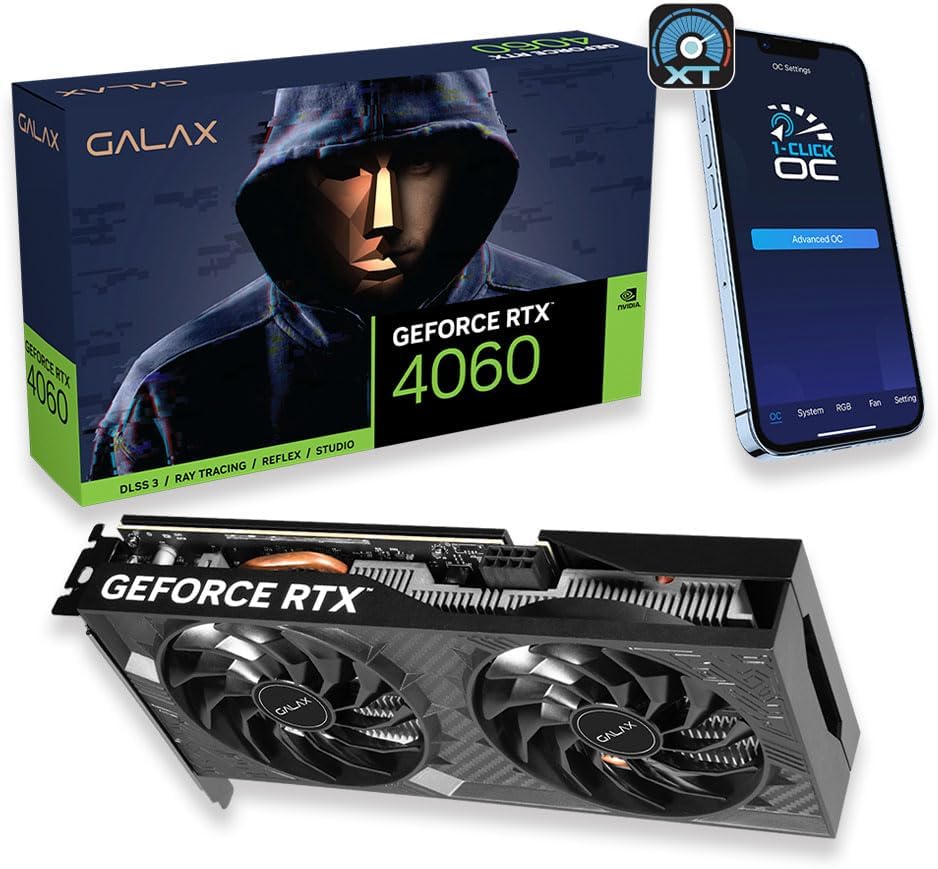 Placa de Video Galax GeForce RTX 4060 1-Click OC 2X V2 8GB Placa de Video Galax GeForce RTX 4060 1-Click OC 2X V2 8GB