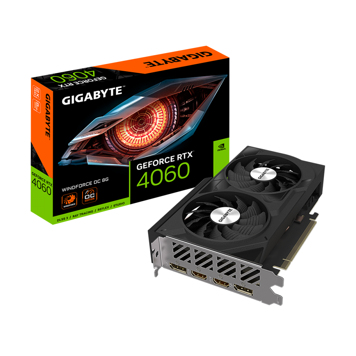 Placa de Video Gigabyte GeForce RTX 4060 Windforce OC 8GB GDDR6 128bit  -GV-N406WFOC2-8GD - GK Infostore - Grandes Gamers Merecem Grandes PCs!!!