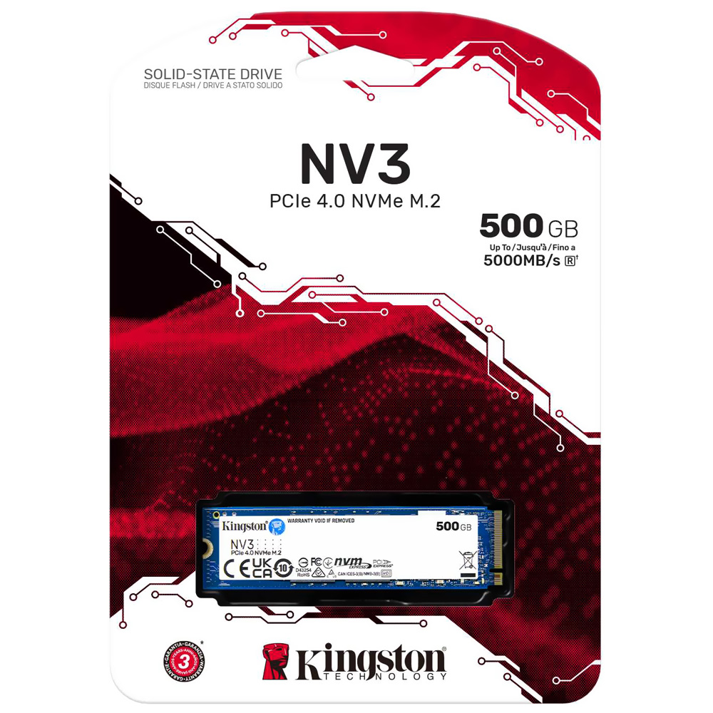 Ssd 500gb kingston nv3 m 2 2280 5000mbs 3000mbs snv3s 500g gk